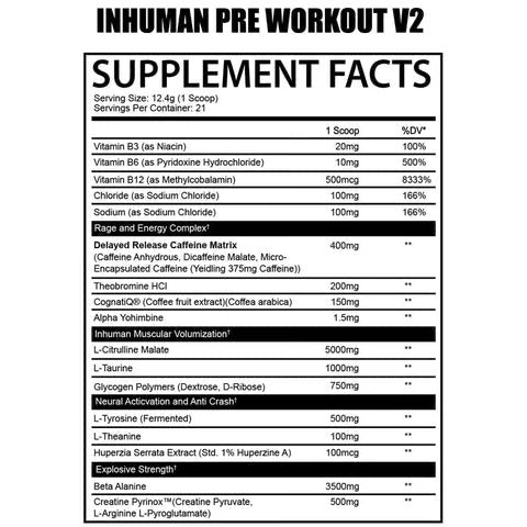 Inhuman Pre Workout V2 (New Formula)