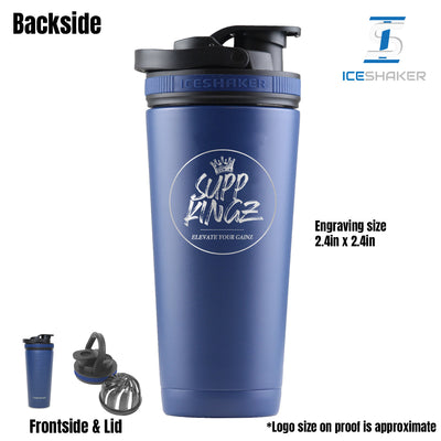 Supp Kingz 26oz Ice Shaker Bottle